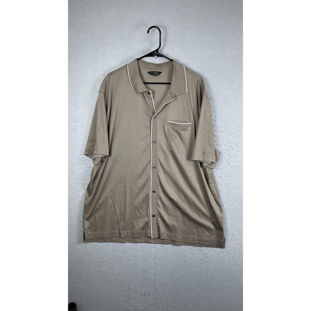 Banana Republic Sleepwear Shirt Mens 3XL Beige Luxe Touch Short Sleeve Pajama‎